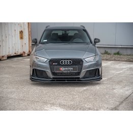 Накладка сплиттер на передний бампер Вар2 на Audi RS3 8V Sportback